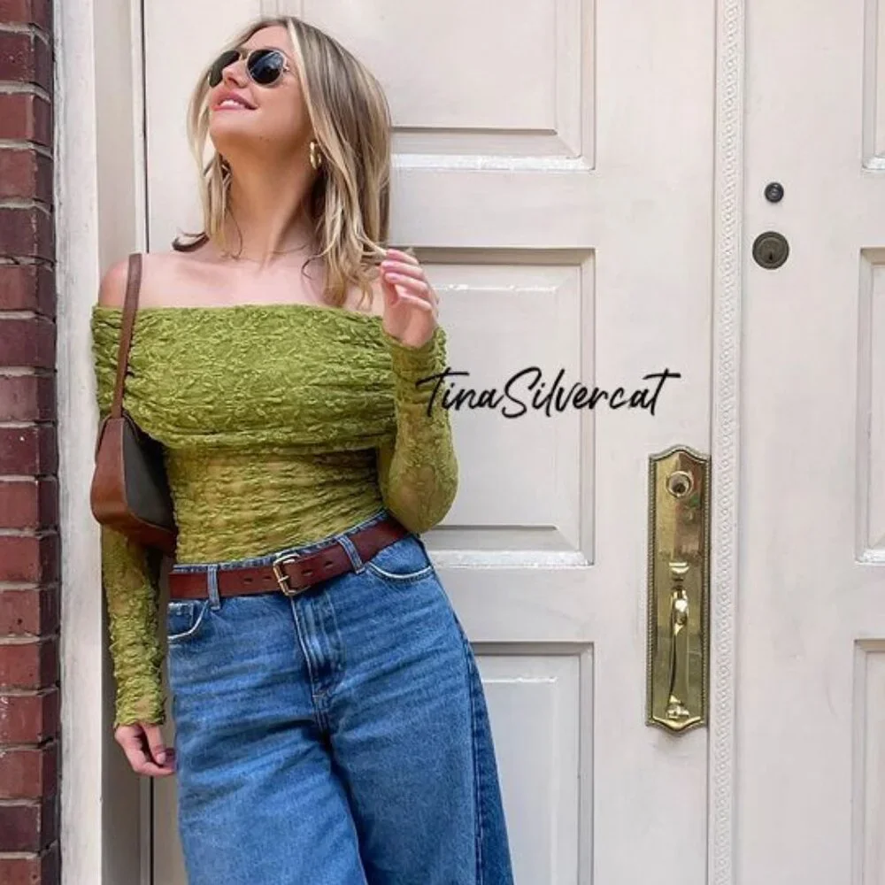 Zara Green Lace Top NWT